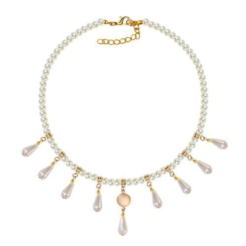 Stilvolle kurze Perlen-Halskette, Verzierung, schicke Halskette mit Perlenfransen-Anhänger, einzigartiger Halsketten-Anhänger für Versammlungen, Wie beschrieben von Sxett