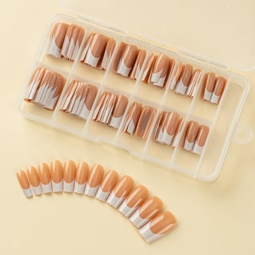 Sxett 120x Falsche Nägel French Tip Falsche Nägel Full Stick on Nails Press on Nails Künstliche Nägel für Frauen von Sxett