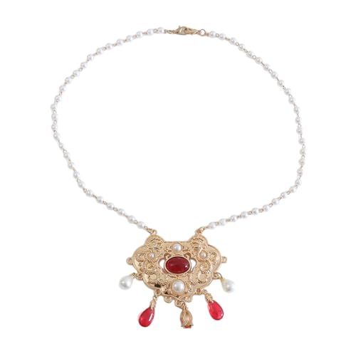 Sxett Chinesische Vintage-Halskette mit antikem Glockenanhänger, exquisite traditionelle Halskette, inspiriert von Mode für Frauen, Wie beschrieben von Sxett