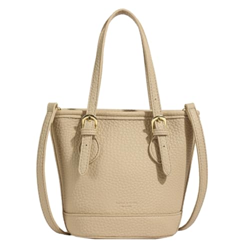 Sxett Damen Beuteltasche, koreanischer Stil, Umhängetasche, PU-Leder, Crossbody-Tasche für Reisen, khaki von Sxett