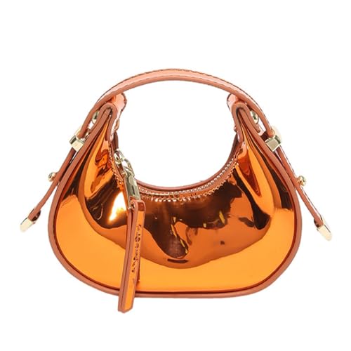 Sxett Damen-Clutch-Tasche für den Abend, auffällige Clutch, Handtasche, PU-Leder, Clutch-Geldbörse, Orange von Sxett