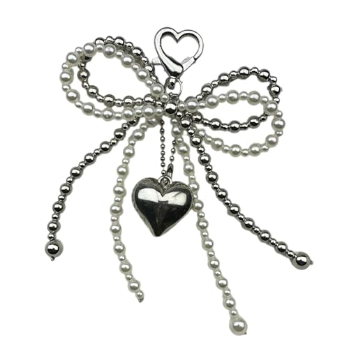 Sxett Elegante Handyhülle mit Perlen und Schleife, Dekoration verleiht Taschen und Kleidung für Frauen einen einzigartigen Charme, Kunststoff / Harz von Sxett