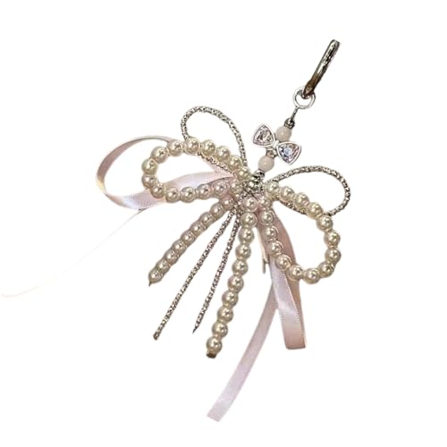 Sxett Eleganter Schmetterlings-Anhänger mit Kunstperlen für Handtaschen, modisches Geldbörsen-Accessoire mit angenehmer Haptik von Sxett