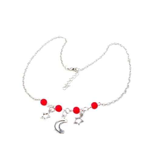 Sxett Halskette mit Gothic-Mond- und Stern-Anhänger, geheimnisvoller Halsschmuck, Charm-Halskette, Geschenk für Mode-Enthusiasten, Wie beschrieben von Sxett