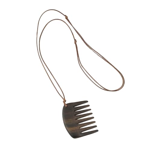Sxett Halskette mit Holzkamm-Anhänger, langes Seil, verstellbare Länge, Schlüsselbeinkette, modisches Accessoire für Frauen und Mädchen, Holzkamm-Halskette Sxett Halskette mit Holzkamm-Anhänger, langes Seil, verstellbare Länge, Schlüsselbeinkette, modisches Accessoire für Frauen und Mädchen, Holzkamm-Halskette von Sxett