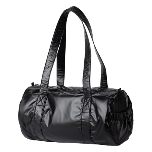 Sxett Koreanische stilvolle Nylon-Handtasche für Pendler, lässige Achsel-Schulter-Handtasche für Damen, mit geräumigem Stauraum, zylinderförmige Schultertasche, Schwarz , One Size Sxett Koreanische stilvolle Nylon-Handtasche für Pendler, lässige Achsel-Schulter-Handtasche für Damen, mit geräumigem Stauraum, zylinderförmige Schultertasche, Schwarz , One Size von Sxett