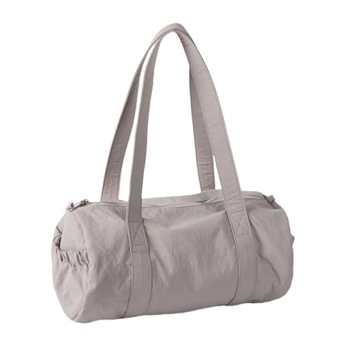Sxett Koreanische stilvolle Nylon-Handtasche für Pendler, lässige Achsel-Schulter-Handtasche für Damen, mit geräumigem Stauraum, zylinderförmige Schultertasche, grau, One Size Sxett Koreanische stilvolle Nylon-Handtasche für Pendler, lässige Achsel-Schulter-Handtasche für Damen, mit geräumigem Stauraum, zylinderförmige Schultertasche, grau, One Size von Sxett