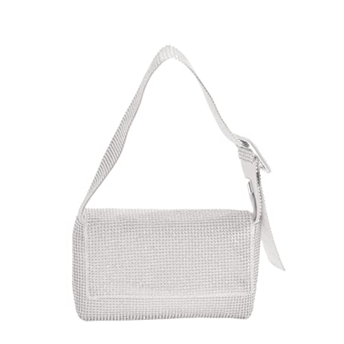 Sxett Modische Damen-Handtasche, Clutch, Luxus-Schultertasche, Party, Unterarmtasche, Tragetasche, Unterarmtasche, silber, One Size Sxett Modische Damen-Handtasche, Clutch, Luxus-Schultertasche, Party, Unterarmtasche, Tragetasche, Unterarmtasche, silber, One Size von Sxett