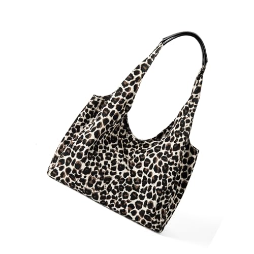 Sxett Modische Unterarm-Umhängetasche mit Tierdruck, großes Fassungsvermögen, Arbeits- und Pendlertasche, leichtes Polyester, für den täglichen Gebrauch, weiß von Sxett