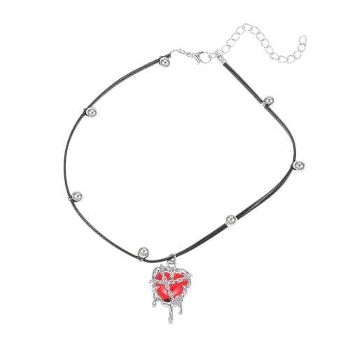 Sxett Modische herzförmige Halskette, schöner herzförmiger Anhänger, Halskette, auffälliges Schlüsselbein-Ketten-Accessoire, Wie beschrieben von Sxett