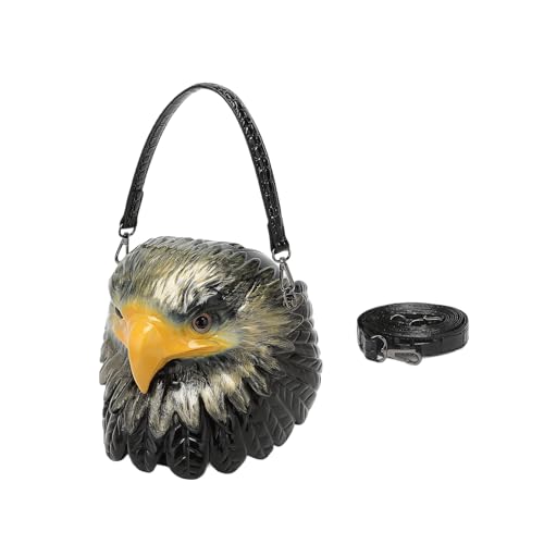 Sxett Multifunktionales Unisex-PU-Fach mit Eulenprägung, geräumiges Fach für Arbeit, Reisen und den täglichen Gebrauch, Schwarz von Sxett