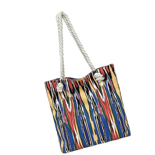 Sxett Tragetasche aus Segeltuch mit großem Fassungsvermögen, wiederverwendbare Einkaufstasche, Schultertasche mit Innentaschen für Reisen, Einkaufen, farbe von Sxett