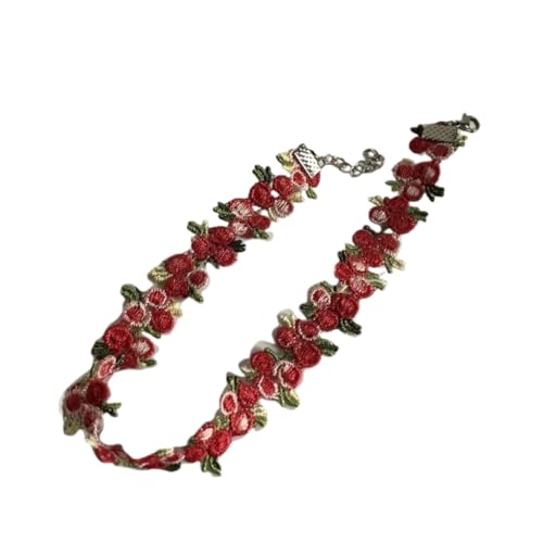 Sxett Verstellbare Damen-Halskette aus Spitze, elegantes Halsband, Choker-Halskette, schöner bestickter Blumen-Halsschmuck, Wie beschrieben von Sxett