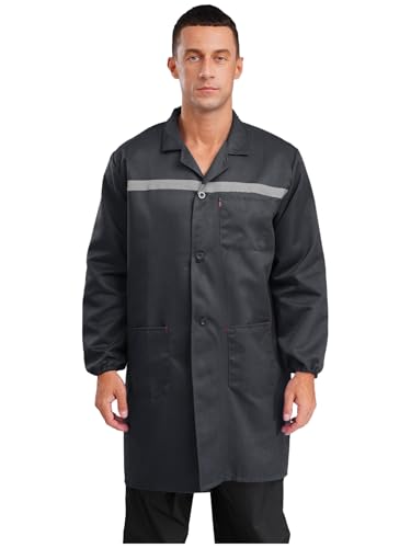 Sxiwei Arbeitskittel Herren Schutzkleidung Langarm Streifen Arbeitsmantel Werkstatt Arbeitsjacke Arbeitskleidung Berufsmantel Grau L Sxiwei Arbeitskittel Herren Schutzkleidung Langarm Streifen Arbeitsmantel Werkstatt Arbeitsjacke Arbeitskleidung Berufsmantel Grau L von Sxiwei