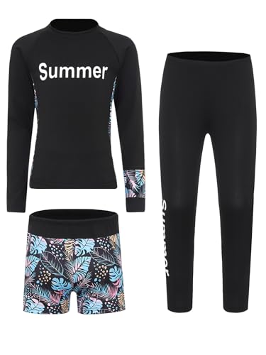 Sxiwei Badeanzug Mädchen Uv Surfanzug 3 Stück Langarm UV-Schutz Bade-Set T-Shirt Badeshorts Hosen Badebekleidung Schwarz 158-164 Sxiwei Badeanzug Mädchen Uv Surfanzug 3 Stück Langarm UV-Schutz Bade-Set T-Shirt Badeshorts Hosen Badebekleidung Schwarz 158-164 von Sxiwei