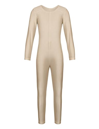 Sxiwei Ballettanzug Mädchen Langarm Turn Leotards Ballett Gymnastik Ganzkörper Jumpsuit Einteiliger Tanzbody Ballettbody Tanzbekleidung Nackt 158-164 von Sxiwei