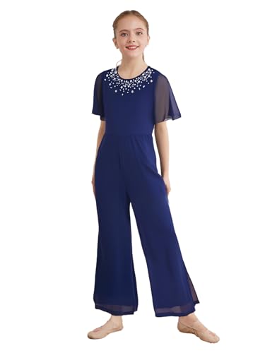 Sxiwei Mädchen Jumpsuit Kinder Sommer Hosenanzug Kurzarm Strampler mit Strass Lang Romper Glitzer Hochzeit Kleidung Navy blau 146-152 Sxiwei Mädchen Jumpsuit Kinder Sommer Hosenanzug Kurzarm Strampler mit Strass Lang Romper Glitzer Hochzeit Kleidung Navy blau 146-152 von Sxiwei