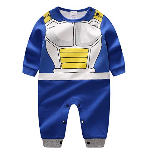 Sxkayxr Cartoon Neugeborenes Baby Jungen Mädchen Strampler Goku Inspiriert Säugling Outfit Overall Kleidung, blau (1), 59cm/0-3 Months von Sxkayxr