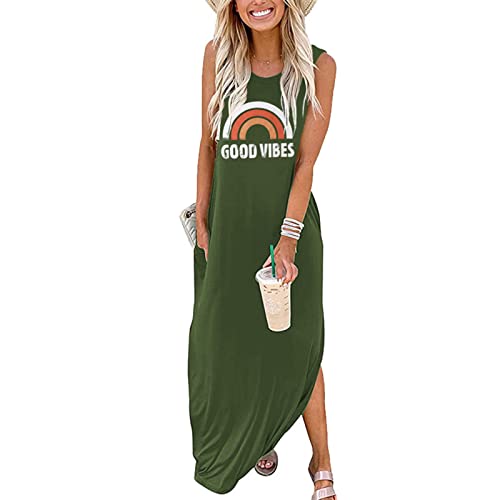 Sxkayxr Damen Sommerkleider Maxikleid Sommer Ärmellos T Shirt A-Linie Maxi Kleider Maxikleider mit Taschen Sxkayxr Damen Sommerkleider Maxikleid Sommer Ärmellos T Shirt A-Linie Maxi Kleider Maxikleider mit Taschen von Sxkayxr