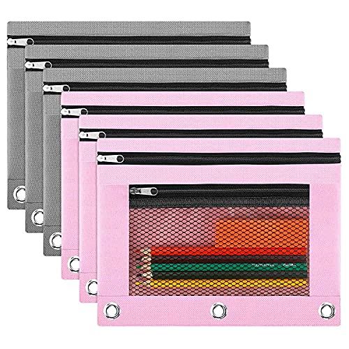 Sxmrmnx 3-Ring Bleistift Beutel Binder,Bleistift Kasten,Kosmetik Tasche,Reiß Verschluss Bleistift Beutel,Doppel für das Schul Klassenzimmer von Sxmrmnx