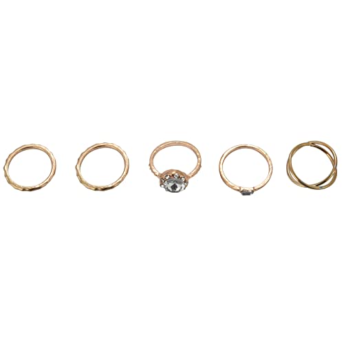 Sxmrmnx 5 Teiliges Zirkon Inlay Geometrische Ring Set Damen Gold Persönlichkeit Metall Ring Ring Sxmrmnx 5 Teiliges Zirkon Inlay Geometrische Ring Set Damen Gold Persönlichkeit Metall Ring Ring von Sxmrmnx