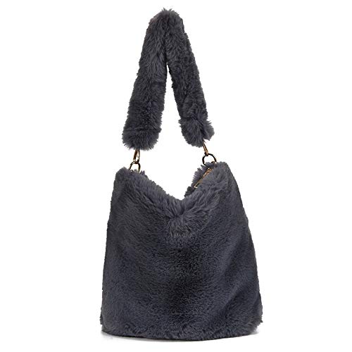 Sxmrmnx Damen Schulter Eimer Tasche Mode Damen Kette UmhäNge Tasche Kunst Pelz PlüSch Tote Sxmrmnx Damen Schulter Eimer Tasche Mode Damen Kette UmhäNge Tasche Kunst Pelz PlüSch Tote von Sxmrmnx