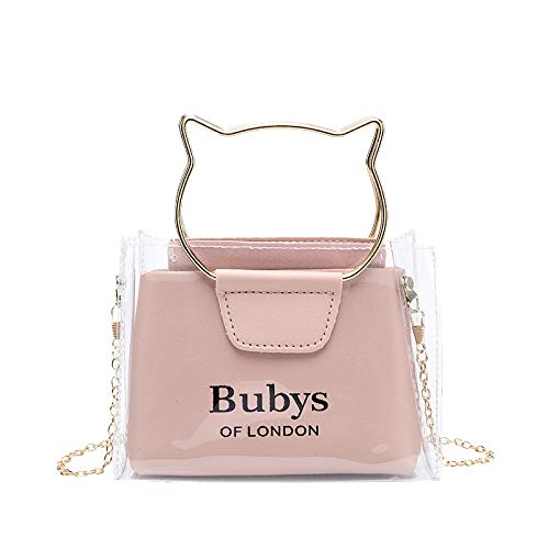 Sxmrmnx Frauen Handtasche PVC Transparente UmhäNgetasche Briefdruck Metallkettentasche Nette UmhäNgetasche Mode Gelee Handtasche Rosa Sxmrmnx Frauen Handtasche PVC Transparente UmhäNgetasche Briefdruck Metallkettentasche Nette UmhäNgetasche Mode Gelee Handtasche Rosa von Sxmrmnx