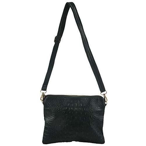 Sxmrmnx Frauen Messenger Echtes Leder Handtaschen BerüHmte Marken Hochwertige Mode Tasche (SchwäRzlich GrüN) von Sxmrmnx