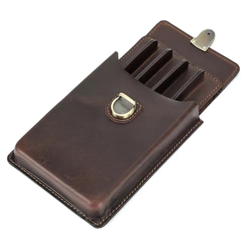 Sxmrmnx Handgefertigtes Füllfederhalter-Etui Aus Echtem Leder, Füllfederhalter-Organizer, Büro, Schule, Schreibwaren, 5 Fächer von Sxmrmnx
