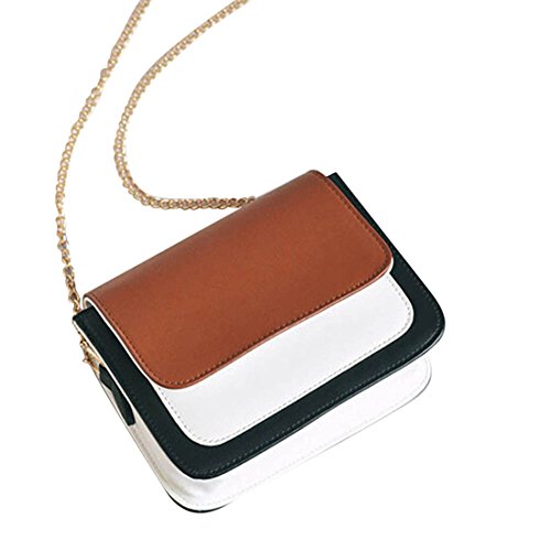 Sxmrmnx Mode Frauen Tasche Maedchen Leder Kette Handtasche diagonaler Umhaengetasche Damen Casual Schlagen Farbe Mini kleine Messenger-Handytasche () von Sxmrmnx