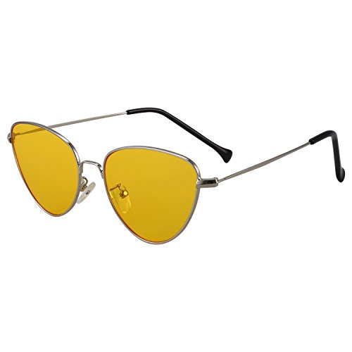 Sxmrmnx Sommer Stil Retro Damen Katzenauge reflektierende Sonnenbrille Mode neutrale Brille S17011 gelb Sxmrmnx Sommer Stil Retro Damen Katzenauge reflektierende Sonnenbrille Mode neutrale Brille S17011 gelb von Sxmrmnx