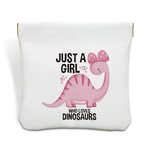 Just A Girl Who Loves Dinosaurier-Beutel für Geldbörse, Reise-Aufbewahrungstasche, tragbar, kein Reißverschluss, selbstschließend, wasserdicht, Make-up-Tasche, Braut-Kosmetiktasche, von Sxurt