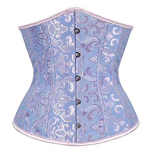 Sxybox Korsett Damen Unterbrust Schnüren Corsage Bustiers für Halloween und Karneval,Blau,4XL von Sxybox