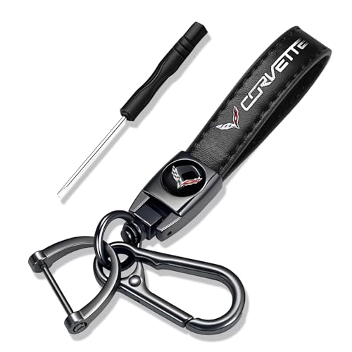 SyFednn Leder Auto Schlüsselanhänger Set, Autoschlüsselanhänger personalisiert, Kurzes Schlüsselband, Autoschlüssel Zubehör für Männer und Frauen, Schwarzes von SyFednn