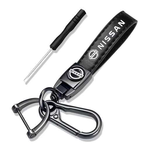 SyFednn Leder Auto Schlüsselanhänger Set, Autoschlüsselanhänger personalisiert, Kurzes Schlüsselband, Autoschlüssel Zubehör für Männer und Frauen, Schwarzes von SyFednn