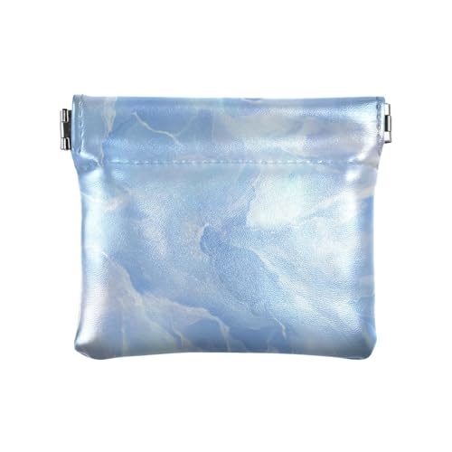 Blaue Marmor-Textur, schick, modisch, für Damen, kleine Leder-Münzgeldbörse, tragbar, Kleingeldhalter, Karten-Organizer für Frauen, Monedero para Hombre von SyXIOP
