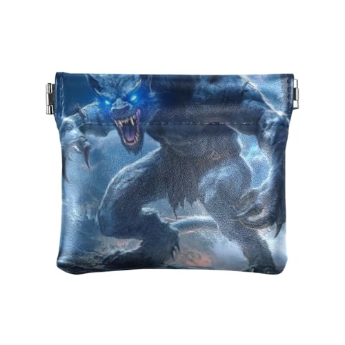 Blue Fierce Monster Fashion Damen Leder Münzgeldbörse Geldbörse Wasserdicht Kartenhalter für Männer Frauen Reise Mondero Pequeno Para Mujer von SyXIOP
