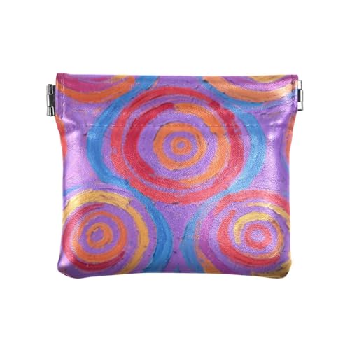 Bohemian Bunte Kreise Mode Damen Kleine Leder Kleingeld Geldbörse Ausgefallenes Reisezubehör für Männer Frauen Reise Pequena Para von SyXIOP