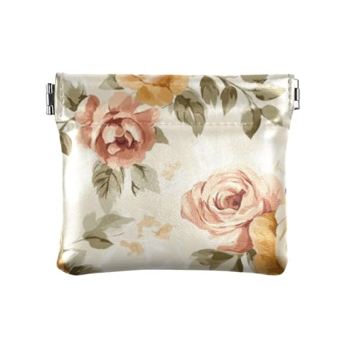 Braune romantische Rose Mode Frauen Leder Bargeld Geldbörse Einzigartige Kosmetiktasche für Frauen billetera para von SyXIOP