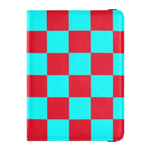Buffalo Plaid Kariert Cyan Rot Leder Reisepass und Impfpass Brieftasche Combo für Reisen Impfausweis Hülle Combo Reisepass Hülle Reisedokumente Brieftasche für Frauen Ultra Slim Buffalo Plaid Kariert Cyan Rot Leder Reisepass und Impfpass Brieftasche Combo für Reisen Impfausweis Hülle Combo Reisepass Hülle Reisedokumente Brieftasche für Frauen Ultra Slim von SyXIOP