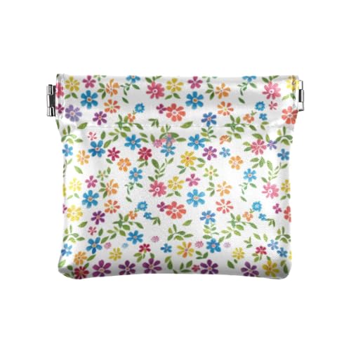 Bunte Blumen, modisch, PU-Leder, kleine Münze, einzigartige Münzgeldbörse mit Verschluss, für Männer und Frauen, Reisen, Monderos, Pequenos, Para Monedas von SyXIOP