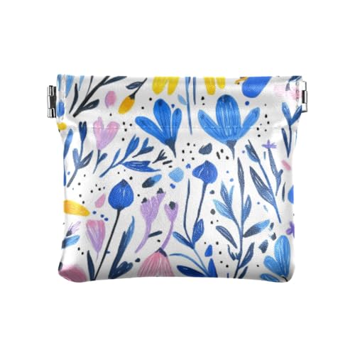 Bunte Blumen Mode Damen Leder Münzgeldbörse Wasserdicht Mini Kleingeld Geldbörse Münzfach für Männer Frauen Reisen Monedas von SyXIOP