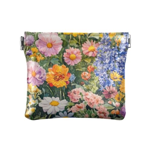 Bunte Gänseblümchen-Blumen, modische Geldbörse aus PU-Leder, ausgefallener Verschluss, Kartenhalter für Männer und Frauen, Reisen, monedas para von SyXIOP