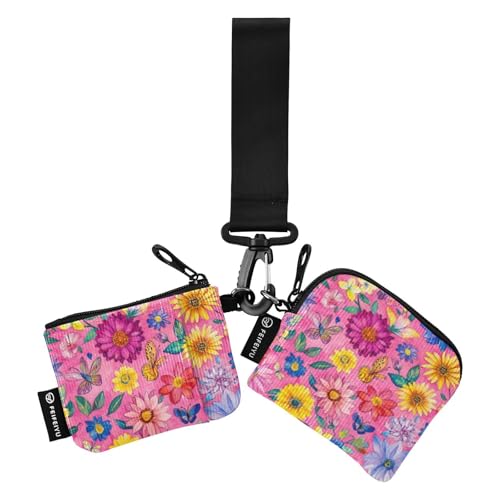 Bunte Gänseblümchen Blumen Damen Geld Organizer Minimalistisch Reißverschluss Bargeld Münze Geldbörse mit Armband für Arbeit Reisen 2 Packungen Tarjeteros para Mujer Bunte Gänseblümchen Blumen Damen Geld Organizer Minimalistisch Reißverschluss Bargeld Münze Geldbörse mit Armband für Arbeit Reisen 2 Packungen Tarjeteros para Mujer von SyXIOP