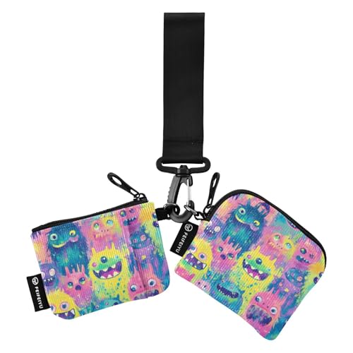 Bunte Monsters Damen-Geldbörsen, Kartenetuis, Mini-Geldbörse, Münztasche mit Reißverschlussfach für Damen, 2 Stück, Billetera de Mujer para tarjetas Bunte Monsters Damen-Geldbörsen, Kartenetuis, Mini-Geldbörse, Münztasche mit Reißverschlussfach für Damen, 2 Stück, Billetera de Mujer para tarjetas von SyXIOP
