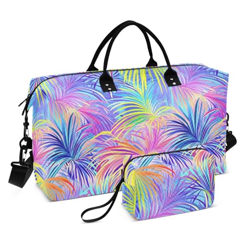 Bunte tropische Pflanzen, dekorative Schultertasche, Wochenend-Tragetasche, Turnbeutel mit Kulturbeutel für Yoga, großes Fassungsvermögen, Bolso de para Hombre Bunte tropische Pflanzen, dekorative Schultertasche, Wochenend-Tragetasche, Turnbeutel mit Kulturbeutel für Yoga, großes Fassungsvermögen, Bolso de para Hombre von SyXIOP