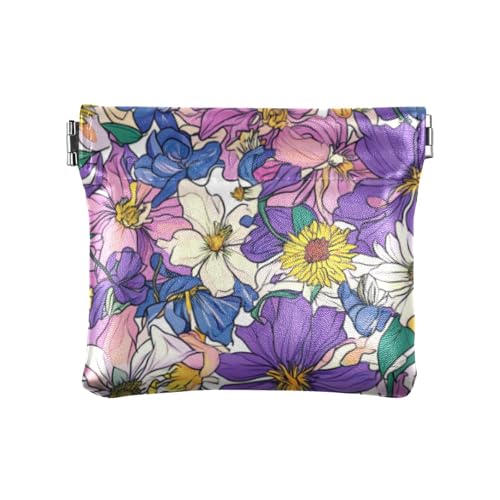 Bunte und schöne Blumen, modische Damen-Geldbörse aus PU-Leder, ausgefallene Mini-Geldbörse für Männer und Frauen, Reisen, Mini-Monedas von SyXIOP