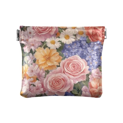 Bunte und schöne Rosenblumen, modische Damen-Geldbörse aus Leder, einzigartige Geldbörse für Männer und Frauen, Reisen, Bolsa Pequena Para Monedas von SyXIOP