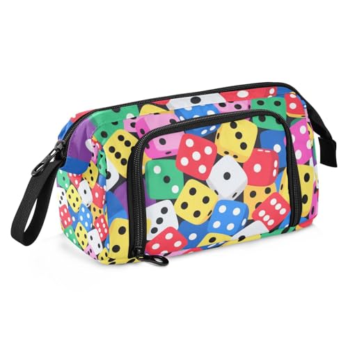 Buntes Cartoon-Würfel-Federmäppchen, großes Fassungsvermögen, Steh-Federmäppchen mit Fach für Teenager, Kindergarten Buntes Cartoon-Würfel-Federmäppchen, großes Fassungsvermögen, Steh-Federmäppchen mit Fach für Teenager, Kindergarten von SyXIOP