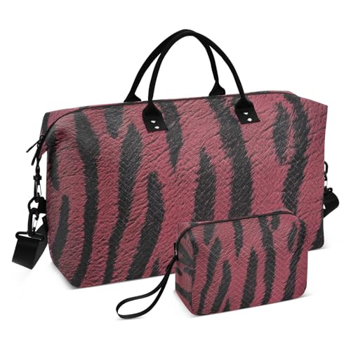 Burgunderrot Tigers Skin Texture Dekorative Große Tasche Sport Turnbeutel mit verstellbarem Riemen für Reisen Faltbar bolso para en Avion Burgunderrot Tigers Skin Texture Dekorative Große Tasche Sport Turnbeutel mit verstellbarem Riemen für Reisen Faltbar bolso para en Avion von SyXIOP